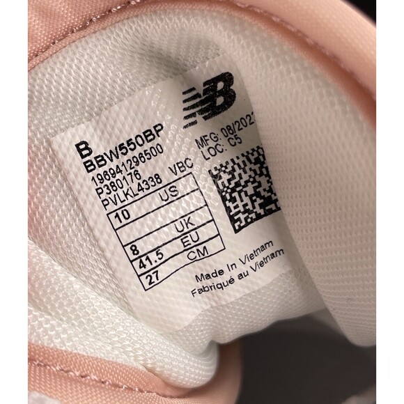 New Balance 550 White Pink Women Sz 10 LifeStyle Casual Shoes Sneakers BBW550BP - Picture 9 of 10